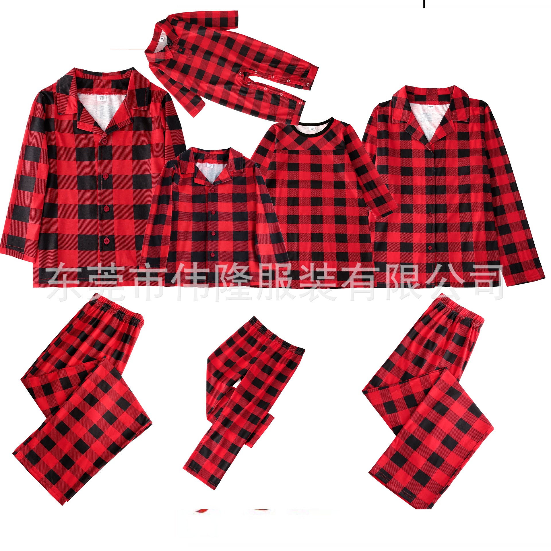 Wholesale Print Set Family Christmas Parent Child  Pajamas